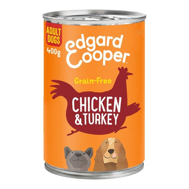 Edgard & Cooper - Comida húmeda para perros adultos Pequeños Medianos Grandes Edgard & Cooper paté pollo y pavo 400 g.