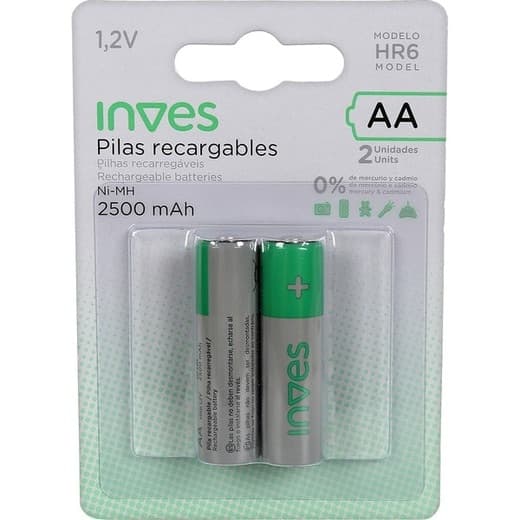 Inves - Pila recargable HR06 AA 1,2V 2500 mAh (x2). - Image 2