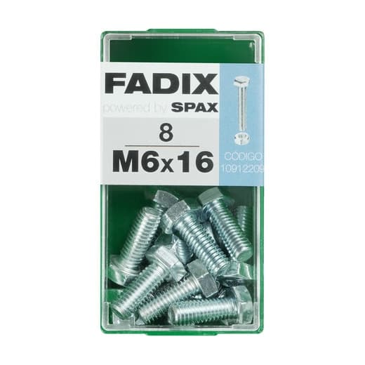 FADIX - Tornillo Cabeza Hexagonal + Tuerca M6 x 16 mm - Caja 8 Uds. - Image 2