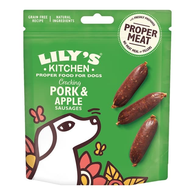 Lily's Kitchen - Snack para perros adultos Lily's Kitchen salchichas de cerdo y manzana grain free 70 g.