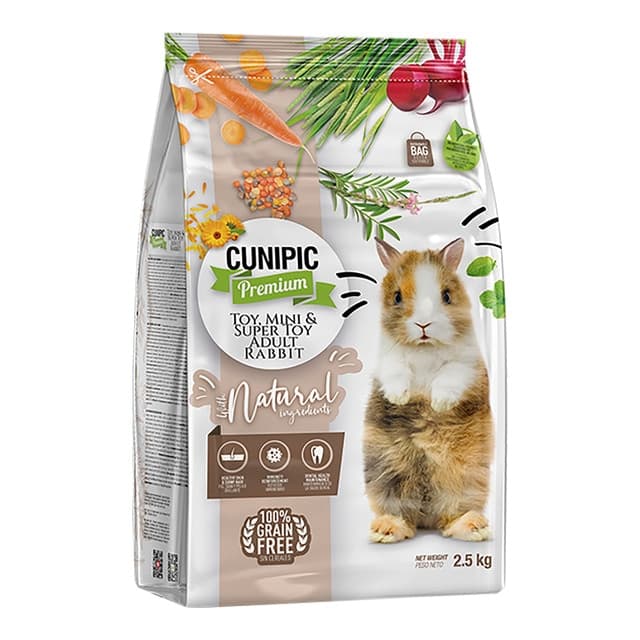 Cunipic - Pienso para conejos adultos toys y minis Cunipic Premium Natural grain free 2,5 kg.