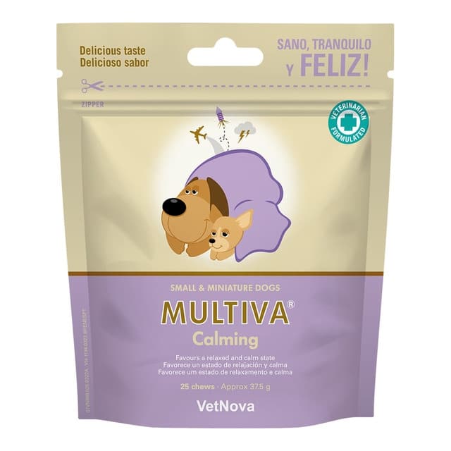 Multiva - Alimento complementario para perros pequeños y mini Multiva Calming 25 chews.
