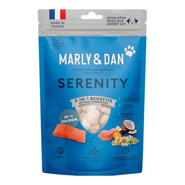 Marly & Dan - Snack para perros adultos Marly & Dan tranquilidad salmón 100 g.