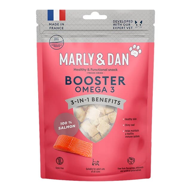 Marly & Dan - Snack para gatos adultos Marly & Dan liofilizado salmón 40 g.