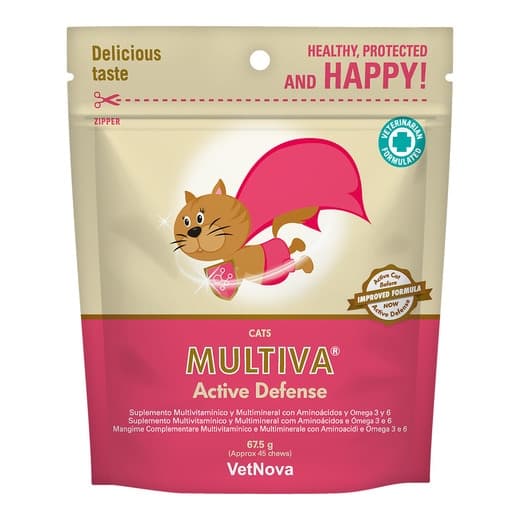 Multiva - Multivitamínico para gatos Vetnova Multiva Active Defense Cat 45 chews. - Image 2