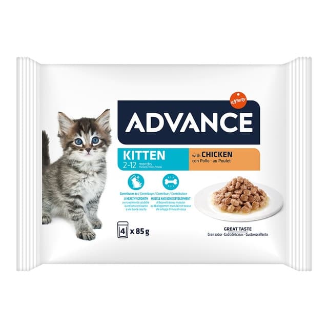 Advance - Comida húmeda para gatitos Advance pollo en salsa. - Image 1