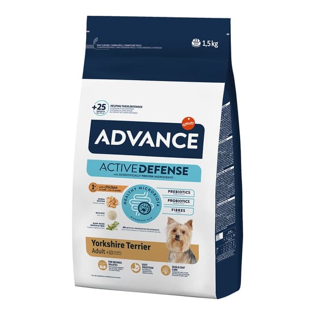 Advance - Pienso para perros adultos Yorkshire Terrier Advance pollo y arroz 1,5 kg.