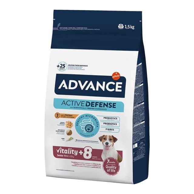 Advance - Pienso para perros sénior Advance Vitality Mini +8 años pollo.