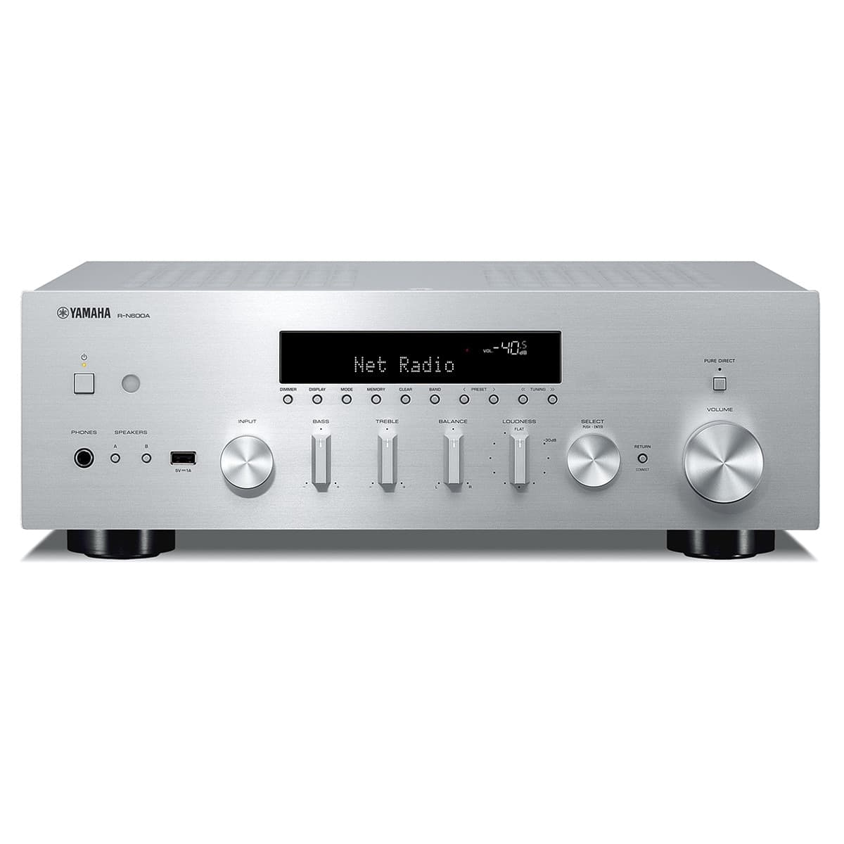 Yamaha - Receptor estéreo en Red Yamaha MusicCast R-N600 A Plata.