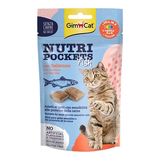 GimCat - Snack para gatos adultos Gimcat nutri bocaditos salmón 60 g. - Image 2