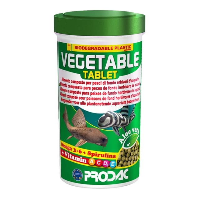 Prodac - Comida para peces de fondo Vegetable Tablet Prodac 100 ml.