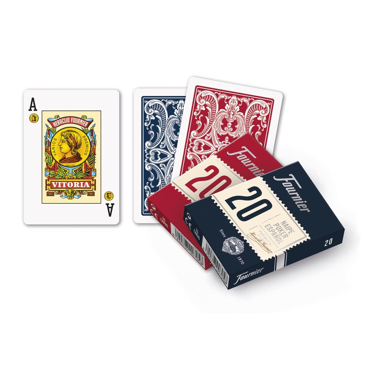 Fournier - Naipes Póker Españoles 55 Cartas - Estuche cartulina (Cartas).