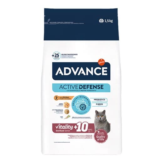 Advance - Pienso para gatos sénior esterilizados Advance Sterilized +10 pollo 1,5 kg. - Image 2