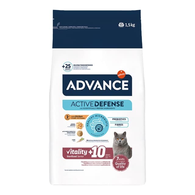 Advance - Pienso para gatos sénior esterilizados Advance Sterilized +10 pollo 1,5 kg. - Image 1