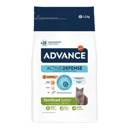 Advance - Pienso para gatos jóvenes esterilizados Advance Sterilized junior pollo y arroz 1,5 kg. - Image 2