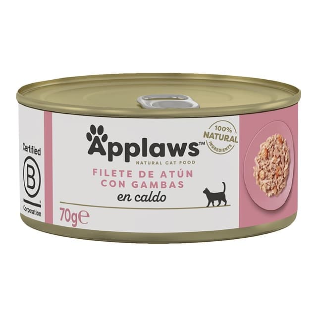 Applaws - Comida húmeda para gatos adultos Applaws atún y gambas 70 g.