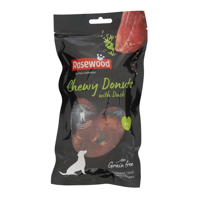 Rosewood - Snack para perros adultos Rosewood Chewy Donuts con pato grain free 2 x 75 g.