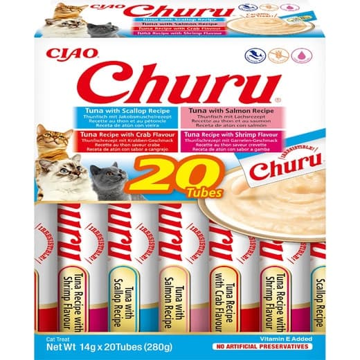 Churu - Snack para gatos adultos Churu variedades de atún con marisco 20 x 14 g. - Image 2