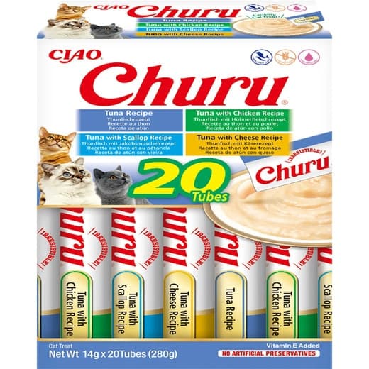 Churu - Snack para gatos adultos Churu variedades de atún 20 x 14 g. - Image 2
