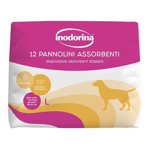 Inodorina - Pañal absorbente para perros y gatos Inodorina 12 piezas. - Image 2