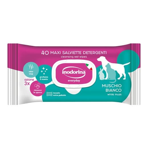 Inodorina - Toallitas Inodorina para perros y gatos Refresh Musgo Blanco. - Image 2