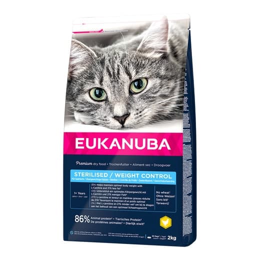Eukanuba - Pienso para gatos adultos esterilizados Weight control Eukanuba pollo y pavo 2 kg. - Image 2