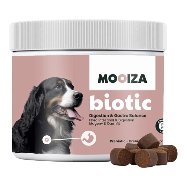 Mooiza - Snack natural para perros Biotic Moozia prebiotico cordero, patata y boniato 300 g.