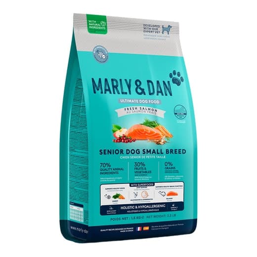 Marly & Dan - Pienso para perros sénior pequeños Marly and Dan salmón 1,5kg. - Image 2