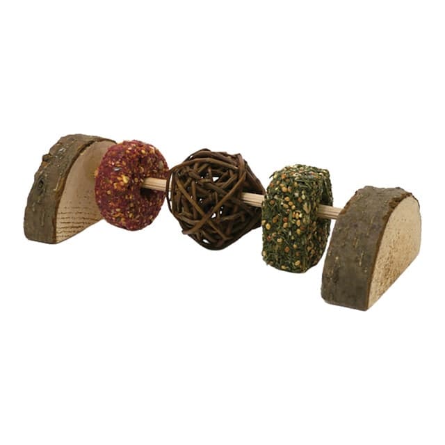 Rosewood - Snack 3 en 1 para conejos y roedores adultos Rosewood con madera, sauce y galletas de verduras 180 g.