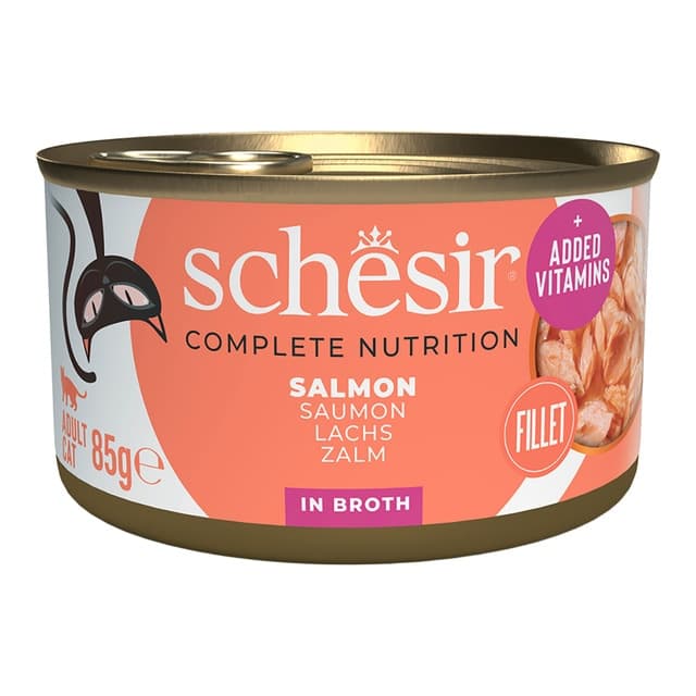 Schesir - Comida húmeda para gatos adultos Schesir salmón al natural 85 g.