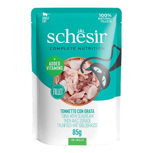 Schesir - Comida húmeda para gatos adultos Schesir atún con dorada en gelatina 85 g. - Image 2