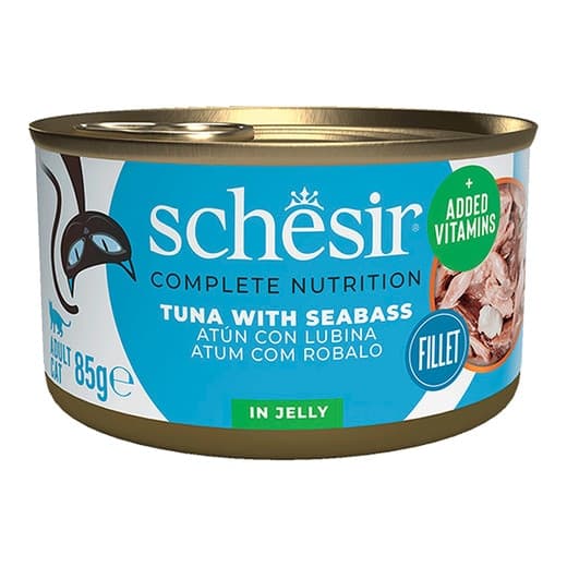 Schesir - Comida húmeda para gatos adultos Schesir atún con lubina en gelatina 85 g. - Image 2