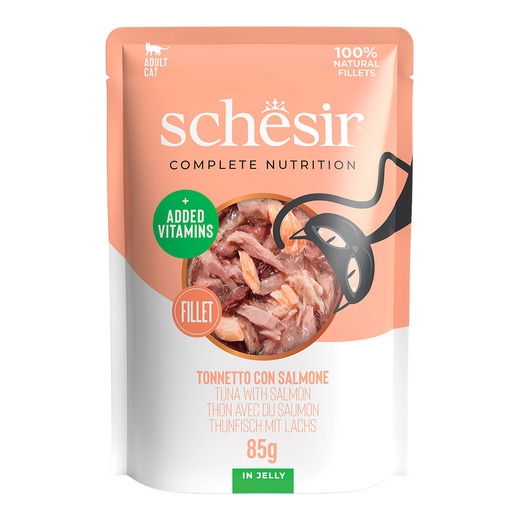 Schesir - Comida húmeda para gatos adultos Schesir atún con salmón 85 g. - Image 2