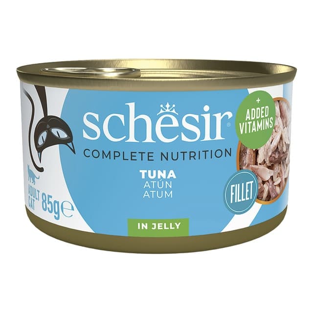 Schesir - Comida húmeda para gatos adultos Schesir atún en gelatina 85 g.