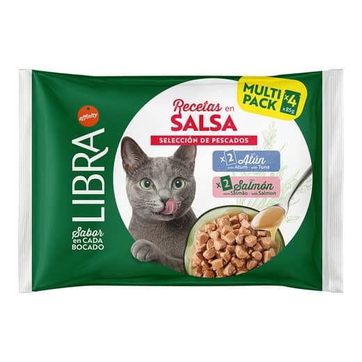 Libra - Comida húmeda para gatos adultos Libra recetas en salsa atún y salmón. - Image 2