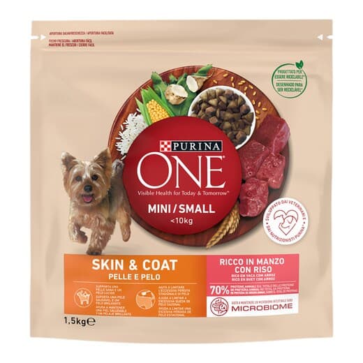 Purina One - Pienso para perros adultos minis Purina One piel y pelo 1,5 kg. - Image 2