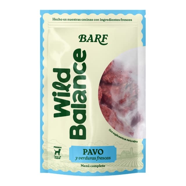 Wild Balance - Comida húmeda para perros Wild Balance barf congelado pavo y verduras 1 kg.