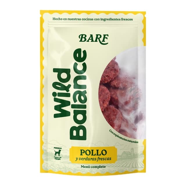 Wild Balance - Comida húmeda para perros Wild Balance barf congelado pollo y verduras 1 kg.