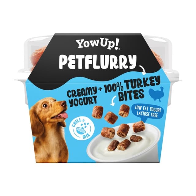 Yow Up - Yogur Petflurry con Topping sin lactosa para perros y gatos Yo wup pavo 125 g.