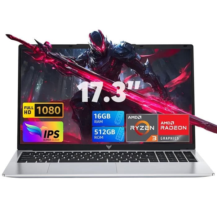 PC Portable 17,3" - ACEMAGIC - 16 Go Ram DDR4 512 Go SSD - AMD Ryzen 3 4300U(jusqu'à 3,7 GHz), 3*USB3.2, BT5.0,HDMI, Windows11