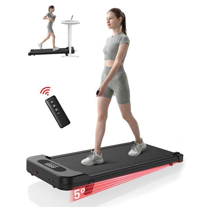 4 en 1 Tapis de marche - Dskeuzeew Tapis de course avec 5% d'inclinaison - 1-8 km/h réglable - Surface 39 x 94 cm - bis 130KG