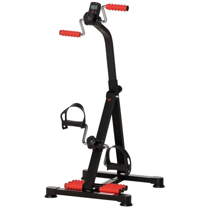 Vélo d'entraînement pour la rééducation des bras et des jambes - HOMCOM - hauteur et largeur réglable - LCD - masseurs - noir - Image 2