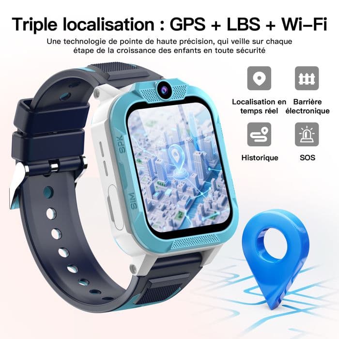 Blackview Z40 Pro Montre Connectée Enfants 1,85", 850mAh, 4G Appels vidéo, Triple positionnement GPS/WIFI/LBS, Bouton SOS, Rose - Image 5