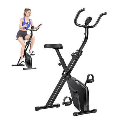 Vélo d'appartement pliable 3 en 1 - Dskeuzeew vélo d'intérieur magnétique avec écran LCD - 8 niveaux de résistance - Image 3
