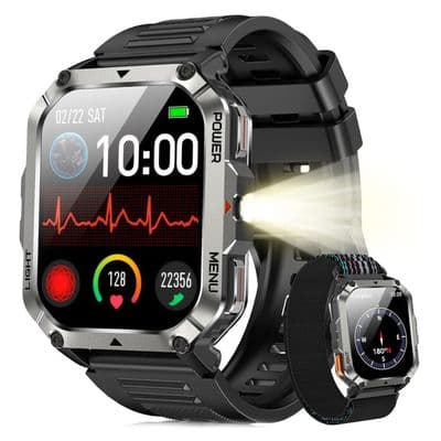 Blackview W70 Pro Montre Connectée, 900 mAh, Écran Tacile 2.01", Appel Bluetooth, Illumination, Boussole, pour Android/iOS, Vert - Image 2