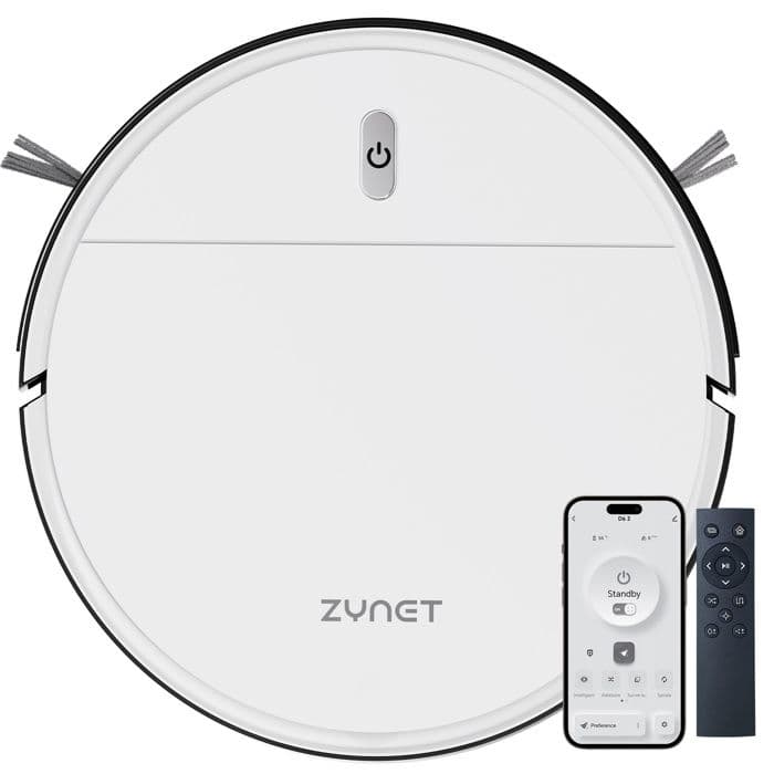 Zynet D6 Aspirateur Robot 3000Pa/150+Min, 5 Modes, recharge automatique, APP/WiFi/Alexa/Siri Control, Poils d’Animaux et Tapis - Image 2