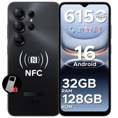 DOOGEE Note56 X Android 16 Smartphone Pas Cher, Telephone Portable 24 Go+64 Go, Écran 6.56" HD+ 90Hz, Double SIM Débloqué - Noir - Image 2