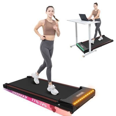 Tapis de Course Pliable et Inclinaible jusqu'à 3.3%,CITYSPORTS ZX2.Moteur 1400W,Vitesse 1-12km/h,Noir avec Rouge - Image 2