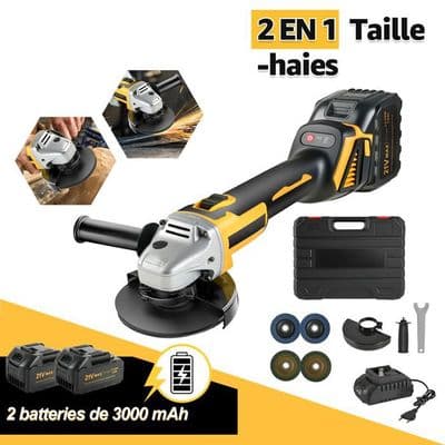 Meuleuse d'Angle 125mm Sans Fil 18V - Sécurité et Confort- Moteur Brushless 12000 tr/min - Kit Complet avec Disques et Coffret - Image 2