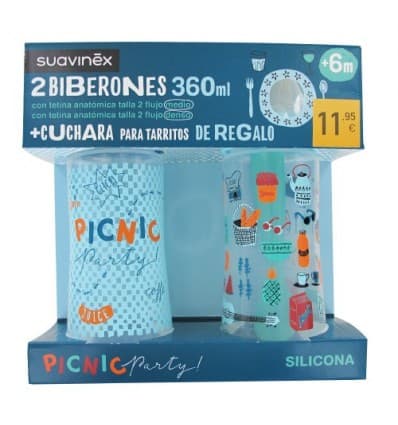 Suavinex Pack Biberones 360ml + Cuchara Tarritos